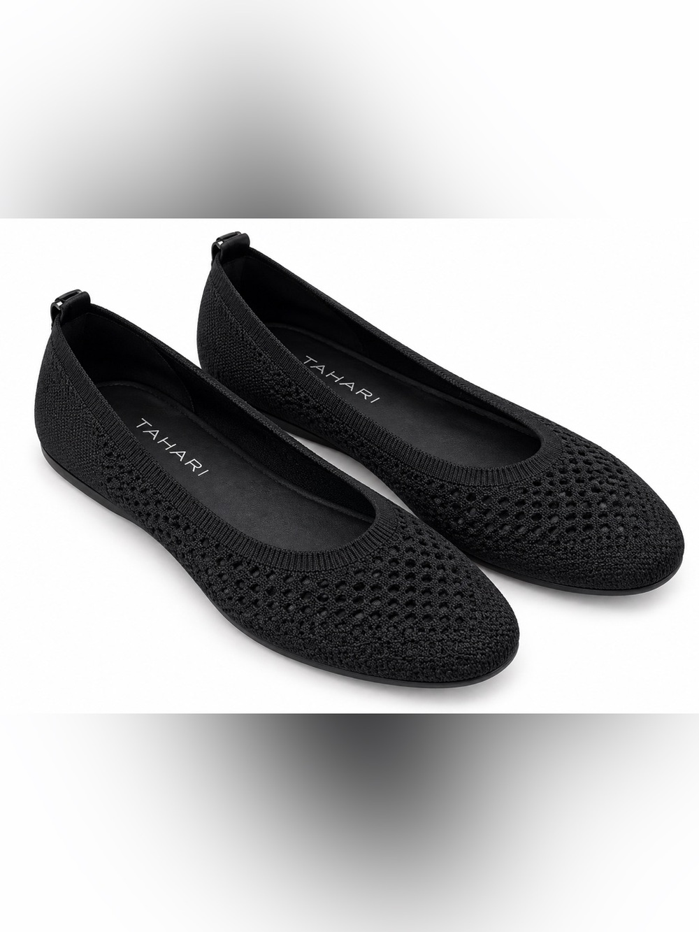 Tahari Women’s Black Knit Ballet Flats Size 9 NWT